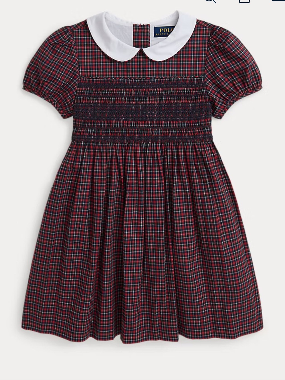 Ralph Lauren Infant Girls Red Plaid Smocked Cotton Dress. Size 9 Months NWT NEW